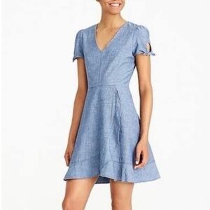 J. Crew Factory Chambray faux-wrap dress, size 6. NWOT